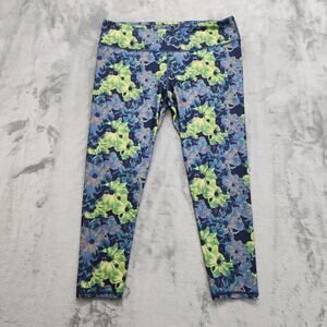 Fabletics Leggings Womens XL‎ Blue Green Floral Superbloom Powerflex Salar Capri